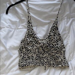 Cheetah print cropped tank top